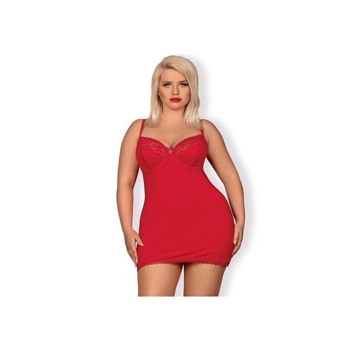 OBSESSIVE JOLIEROSE CHEMISE XXL PICARDIA VESTIDO ROJO TALLA GRANDE