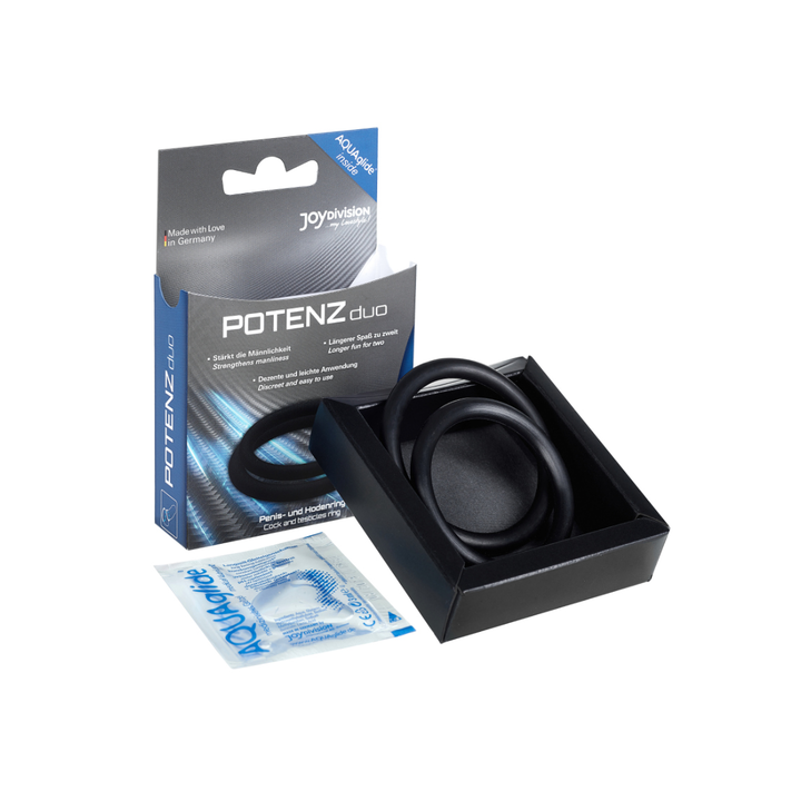 Joydivision Potenzduo - Anillos para Pene Negro - M