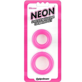 NEON COCK RING SET ANILLOS SILICONA