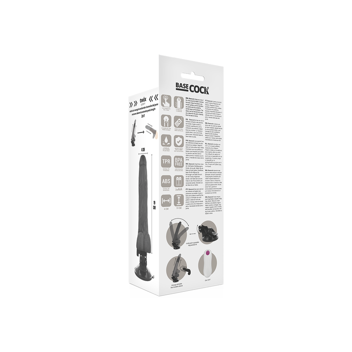 BASE COCK DILDO REALÍSTICO VIBRADOR VENTOSA 19 CM