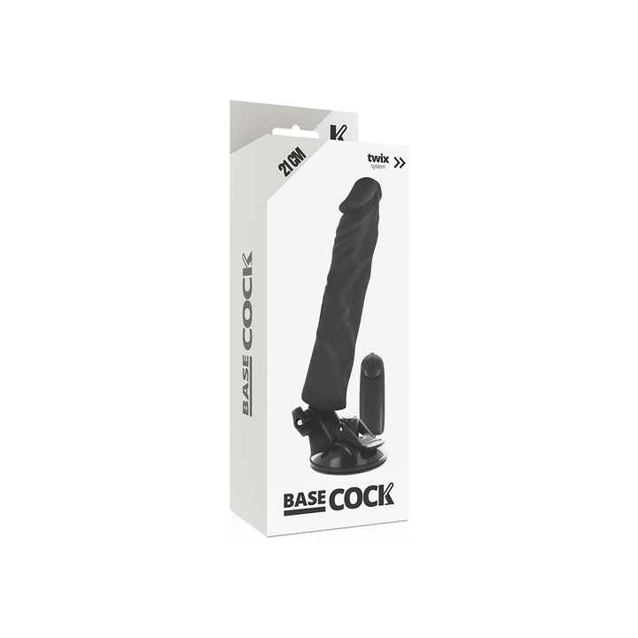 BASE COCK DILDO VIBRADOR REALÍSTICO 2-1 VENTOSA 21 CM