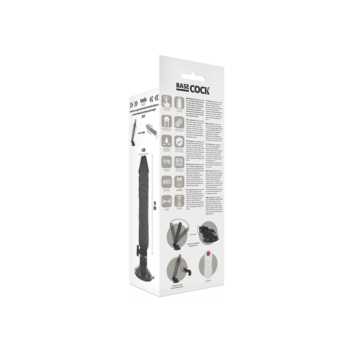BASE COCK DILDO VIBRADOR REALÍSTICO VENTOSA 20 CM