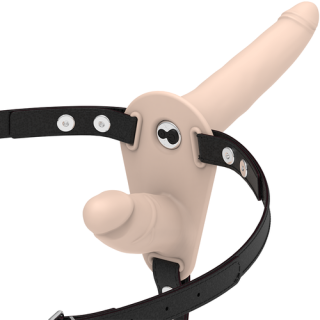 FETISH SILICONE STRAP-ON ARNES DOBLE CON VIBRACIÓN USB