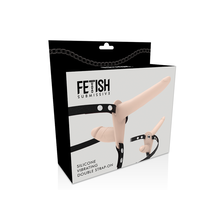 FETISH SILICONE STRAP-ON ARNES DOBLE CON VIBRACIÓN USB