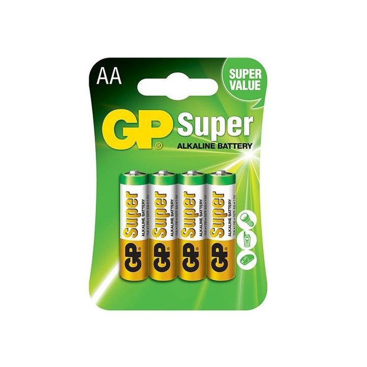 GP SUPER ALKALINE BATTERY PILA AA LR6 (Agotado temporalmente)