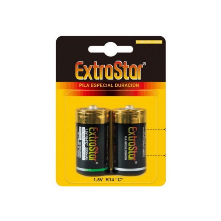 EXTRASTAR PILA LARGA DURACION R14 C 1.5V